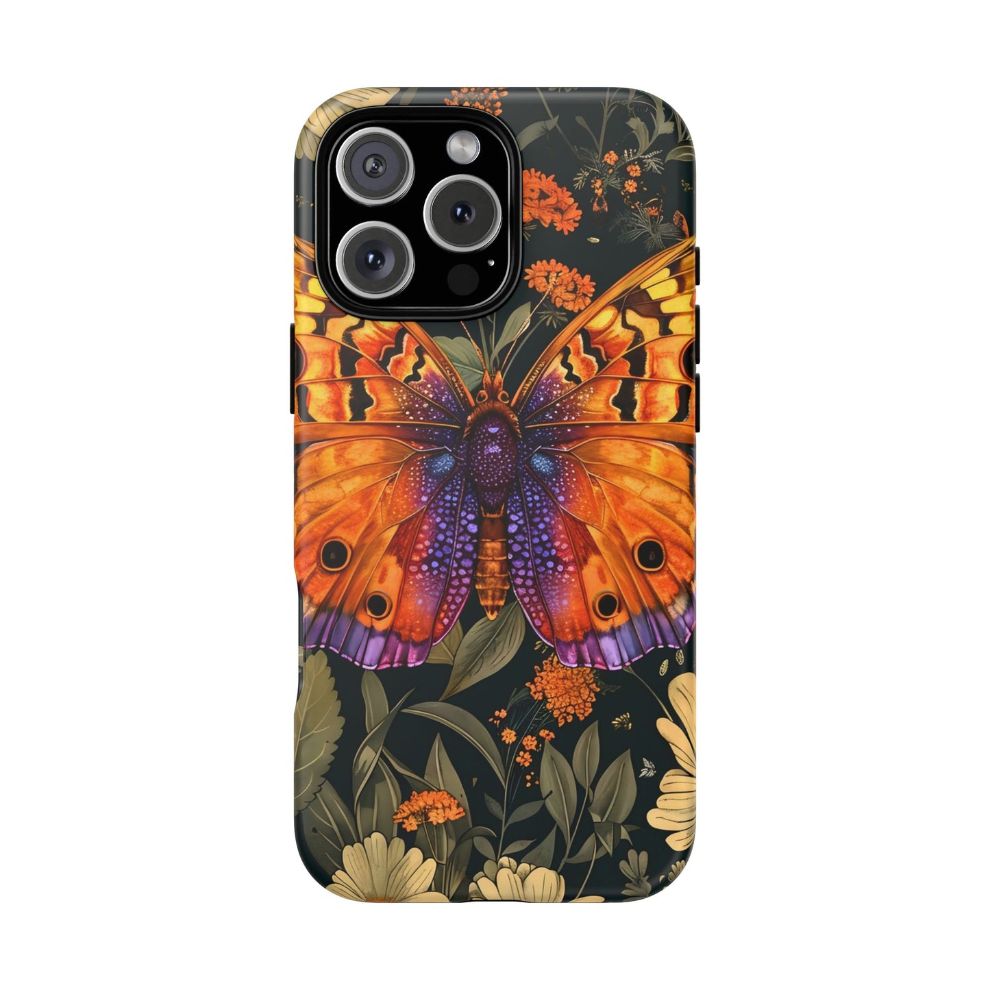 Butterfly Phone Case, Tough Cases for Nature Lovers, Vibrant Floral Design, Gift for Her, Cute Phone Accessories, Butterfly Artwork