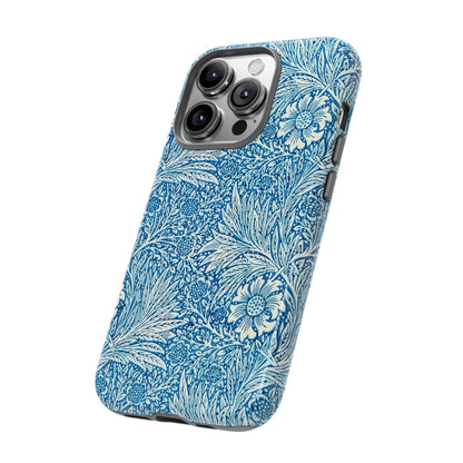 Stylish Phone Case, Tough Floral Phone Cover, Fashionable Tech Accessory, Gift for Her, Blue Flower Design