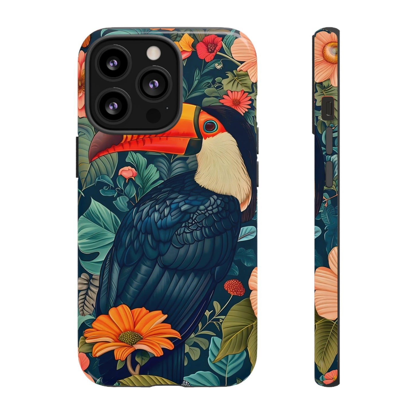 Tropical Toucan Phone Case - Cute Animal Design, Nature Lover Gift, Floral Pattern, Bird Lover Accessory, Summer Vibes