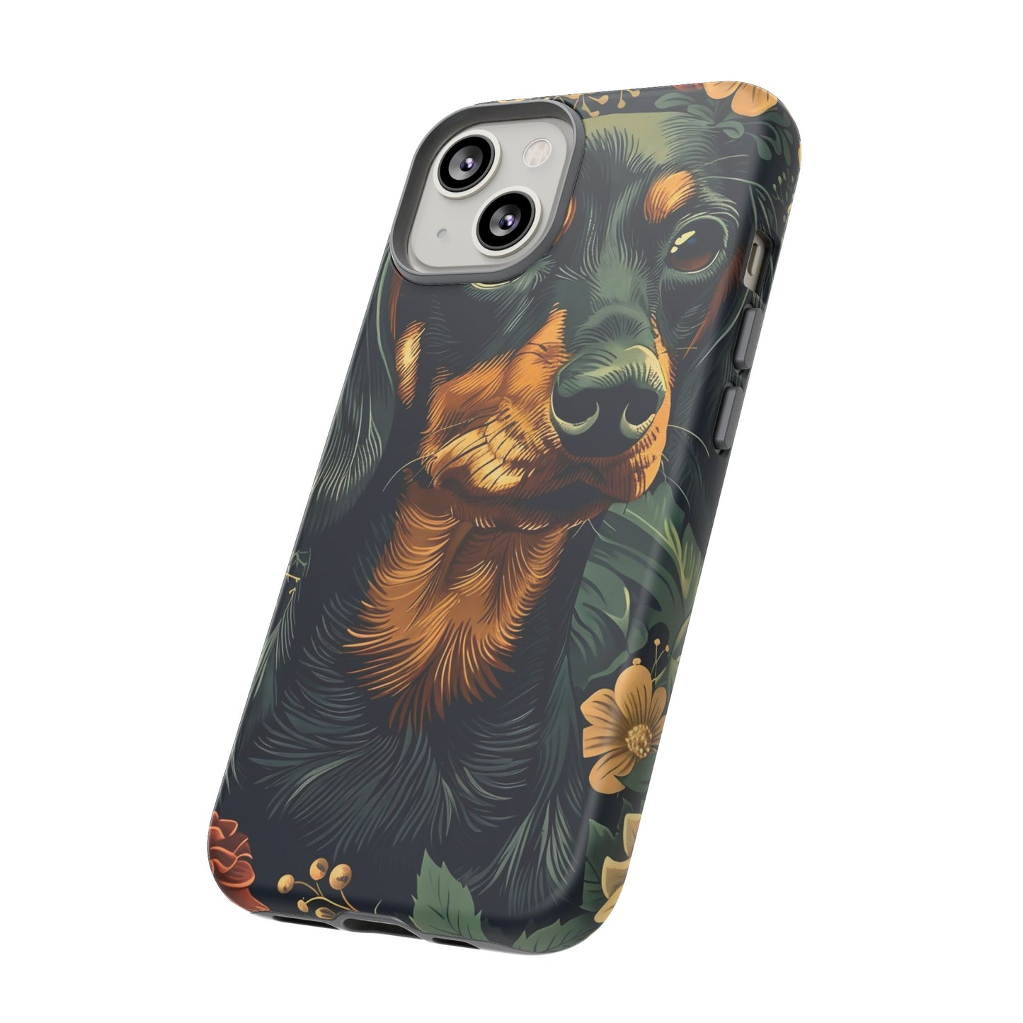 Dachshund Phone Case, Floral Pet Phone Cover, Dog Lover Gift, Tough Phone Case, Custom Dachshund Design, Unique Dog Owner Accessory