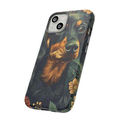 Dachshund Phone Case, Floral Pet Phone Cover, Dog Lover Gift, Tough Phone Case, Custom Dachshund Design, Unique Dog Owner Accessory