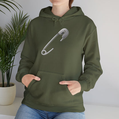 Unisex Heavy Blend™ Hooded Sweatshirt - Minimalist Safety Pin Design
