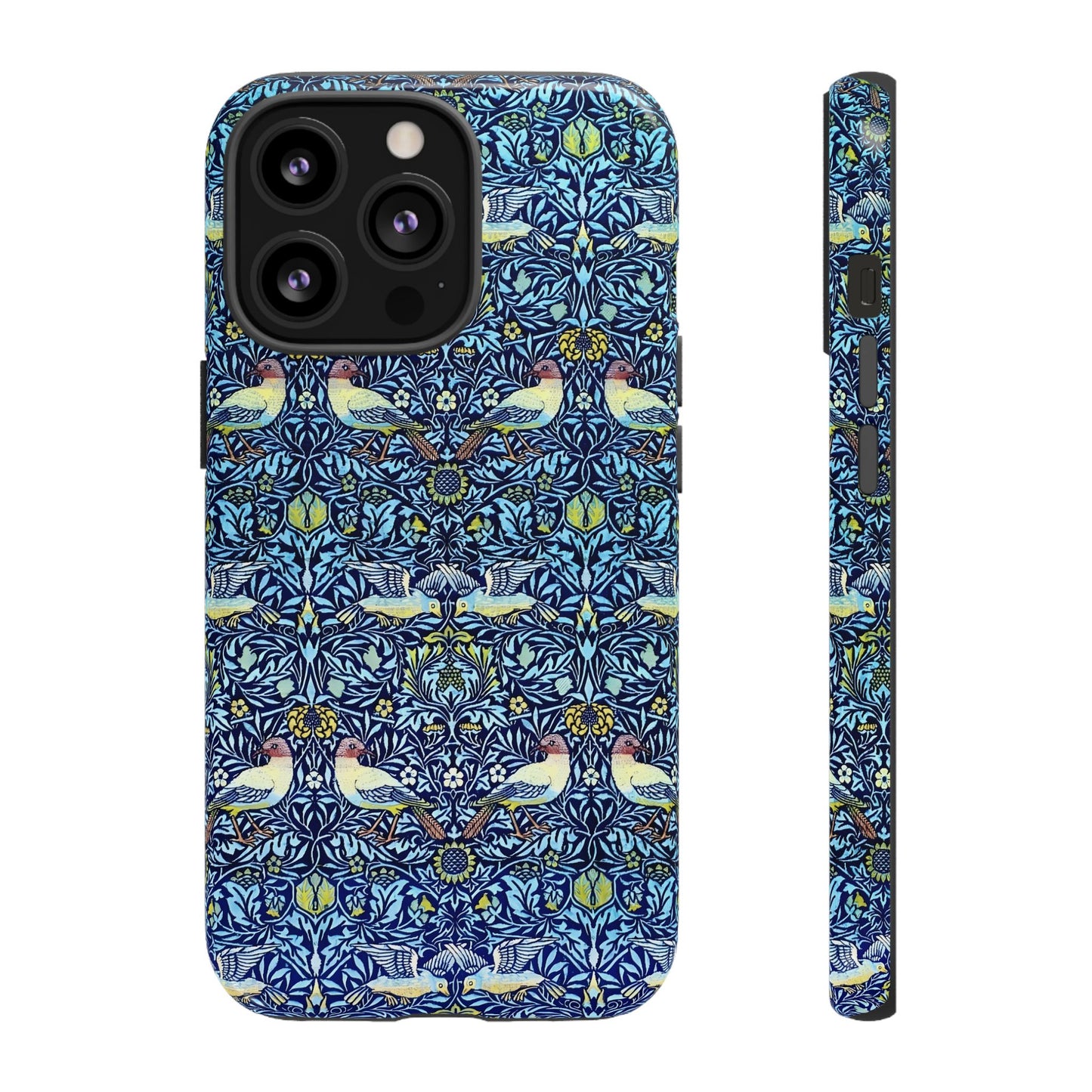 Bird and Floral Pattern Phone Case, Tough Cases, Gift for Nature Lovers, Eco-friendly, Custom Phone Accessories, All-Occasion