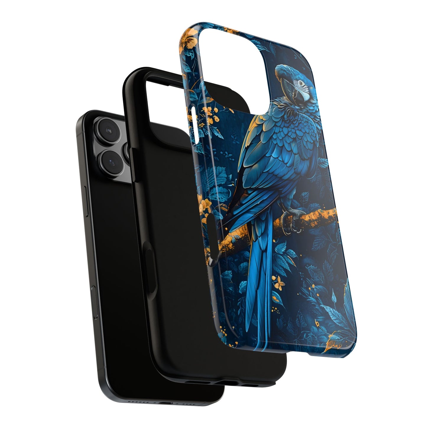Tough Cases - Vibrant Blue Parrot Phone Case, Tropical Bird Phone Cover, Nature Lover Gift, Eco-Friendly Accessories, Unique Wildlife Decor
