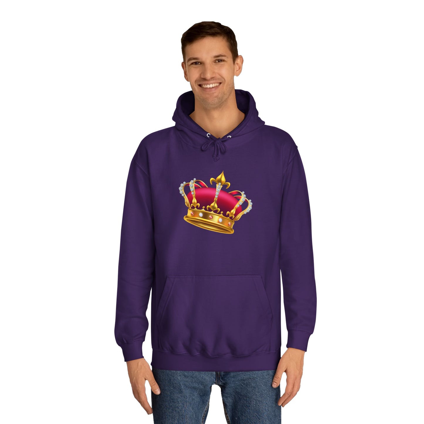 Unisex College Hoodie - British Royal Crown Design