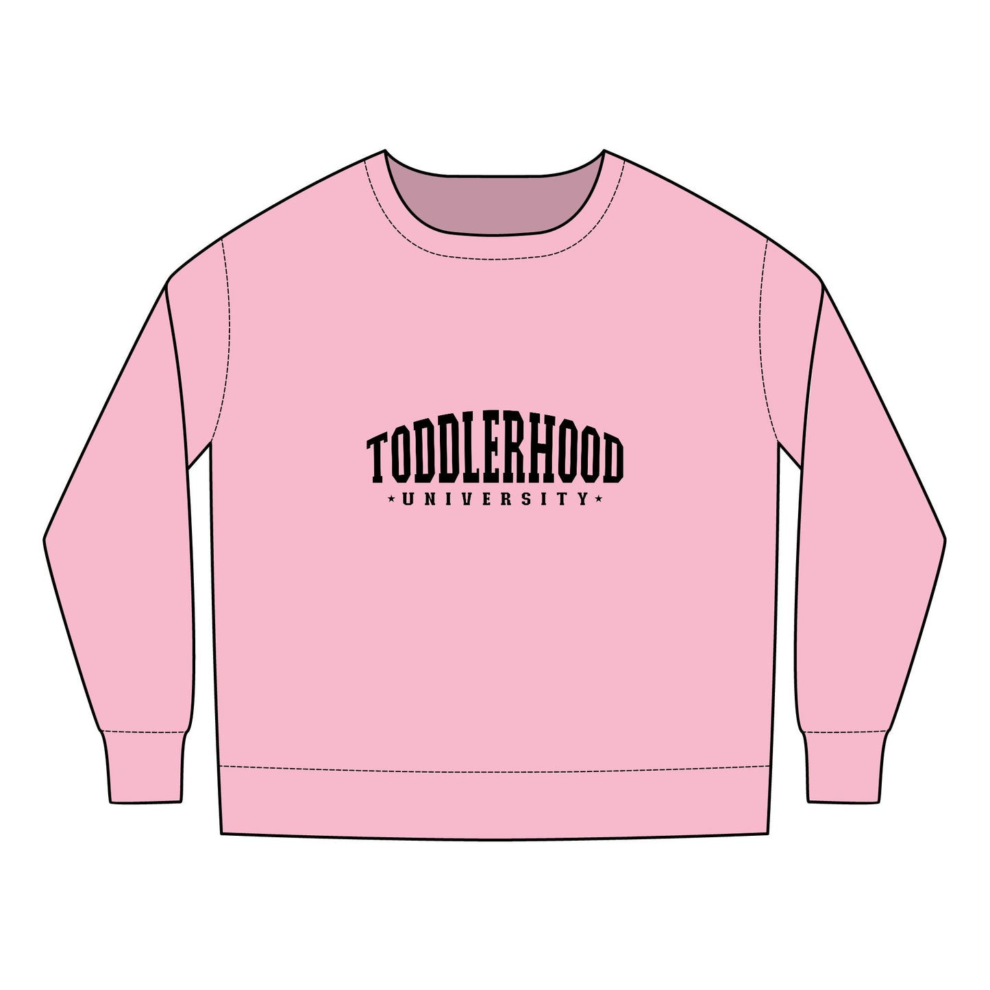 Toddlerhood University Sweatshirt - Toddler Hood - Funny Little Gangster Toddler Design - Cute Kids Crewneck for Learning & Play