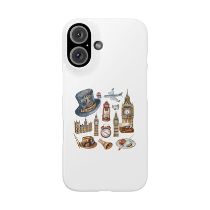 Vintage London-Inspired Slim Phone Cases, Trendy Protective Cover, Unique Gift, Travel Lovers, London Souvenir, Stylish Accessories