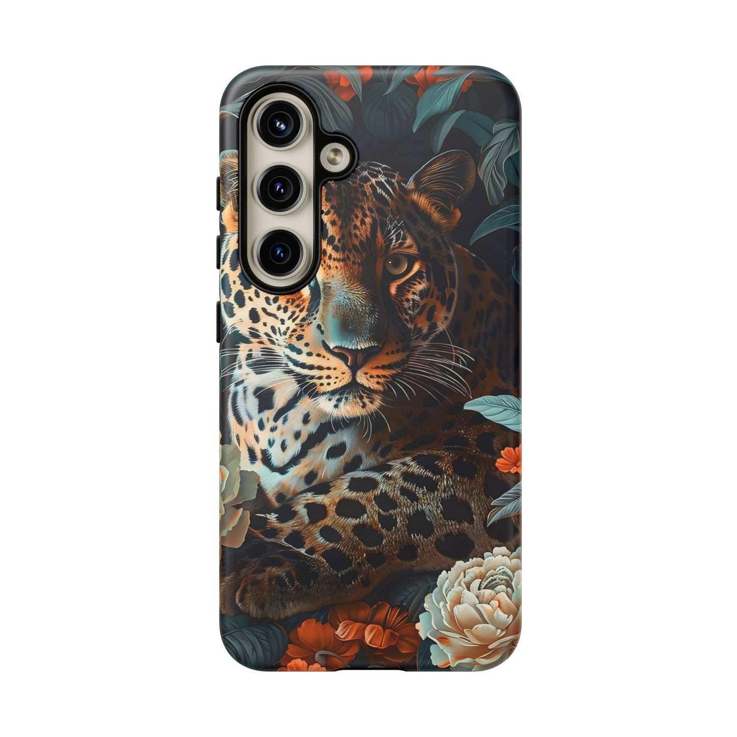 Wildlife Phone Case with Leopard Design | Tough Cases, Animal Prints, Floral Phone Cover, Gift for Nature Lovers, Unique Phone Accessories
