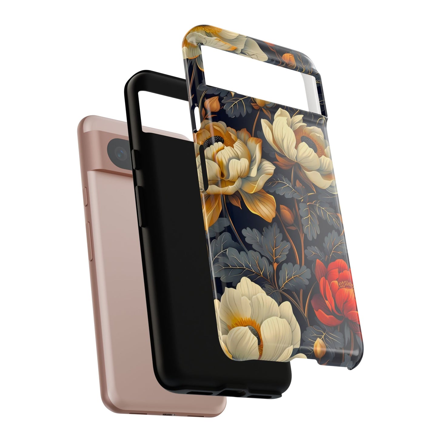 Floral Phone Case - Tough Cases, Stylish Mobile Cover, Flower Design, Holiday Gift, Trendy Accessory, Eco-Friendly Case