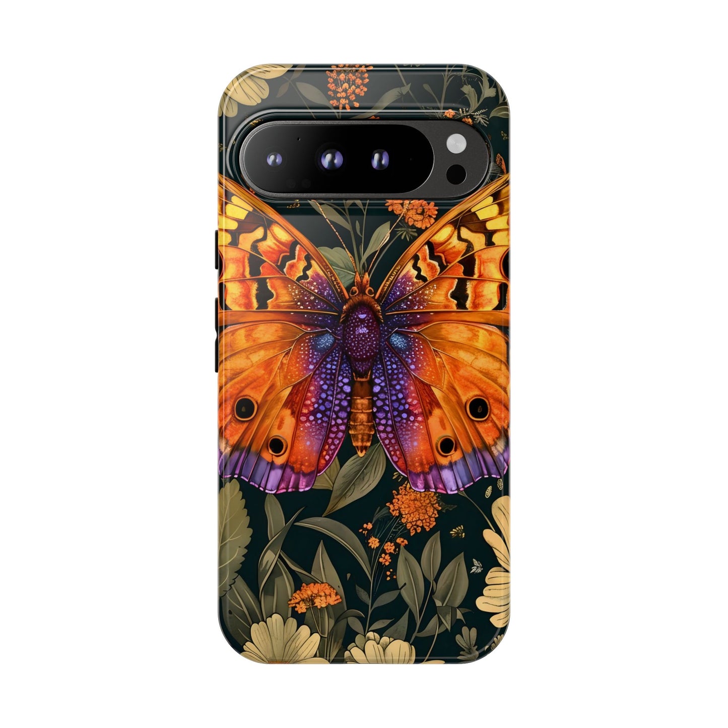 Butterfly Phone Case, Tough Cases for Nature Lovers, Vibrant Floral Design, Gift for Her, Cute Phone Accessories, Butterfly Artwork