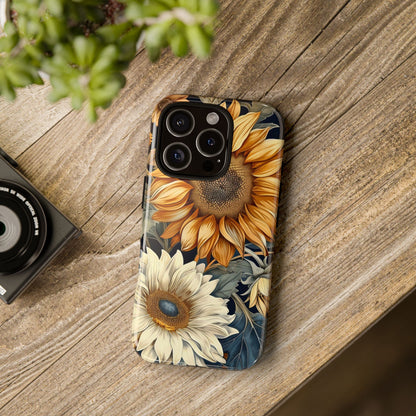 Floral Phone Case for Tough Cases, Sunflower Design, Nature Lover Gift, Birthday Present, Eco-Friendly Accessories, Summer Vibes