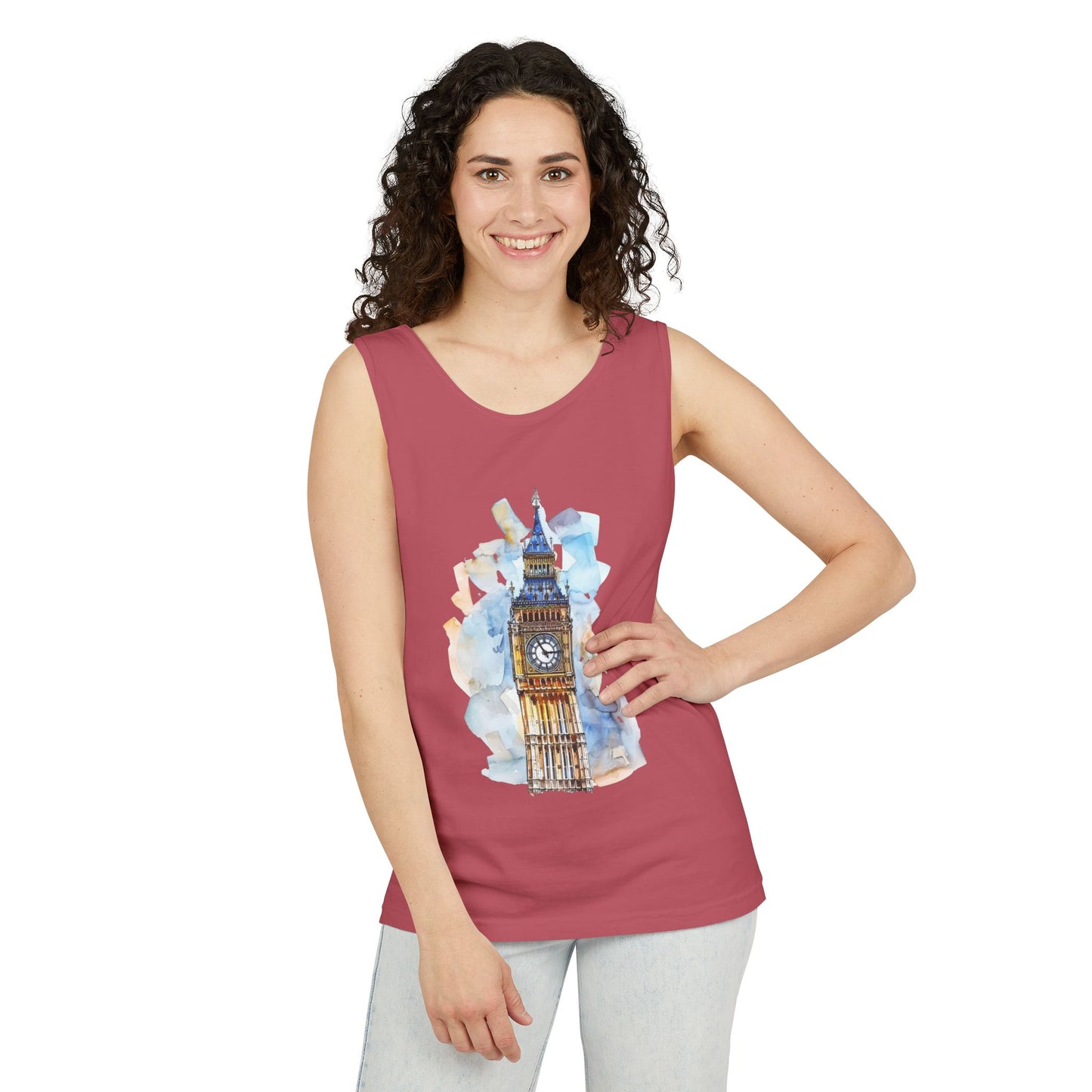 Unisex Garment-Dyed Tank Top - Historic Hands - The UK’s Clock Tower