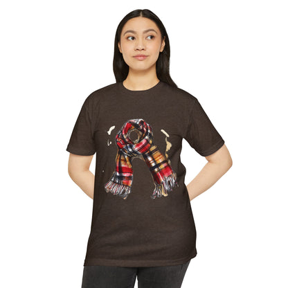 Unisex CVC Jersey T-shirt - Classic British Plaid Scarf Design