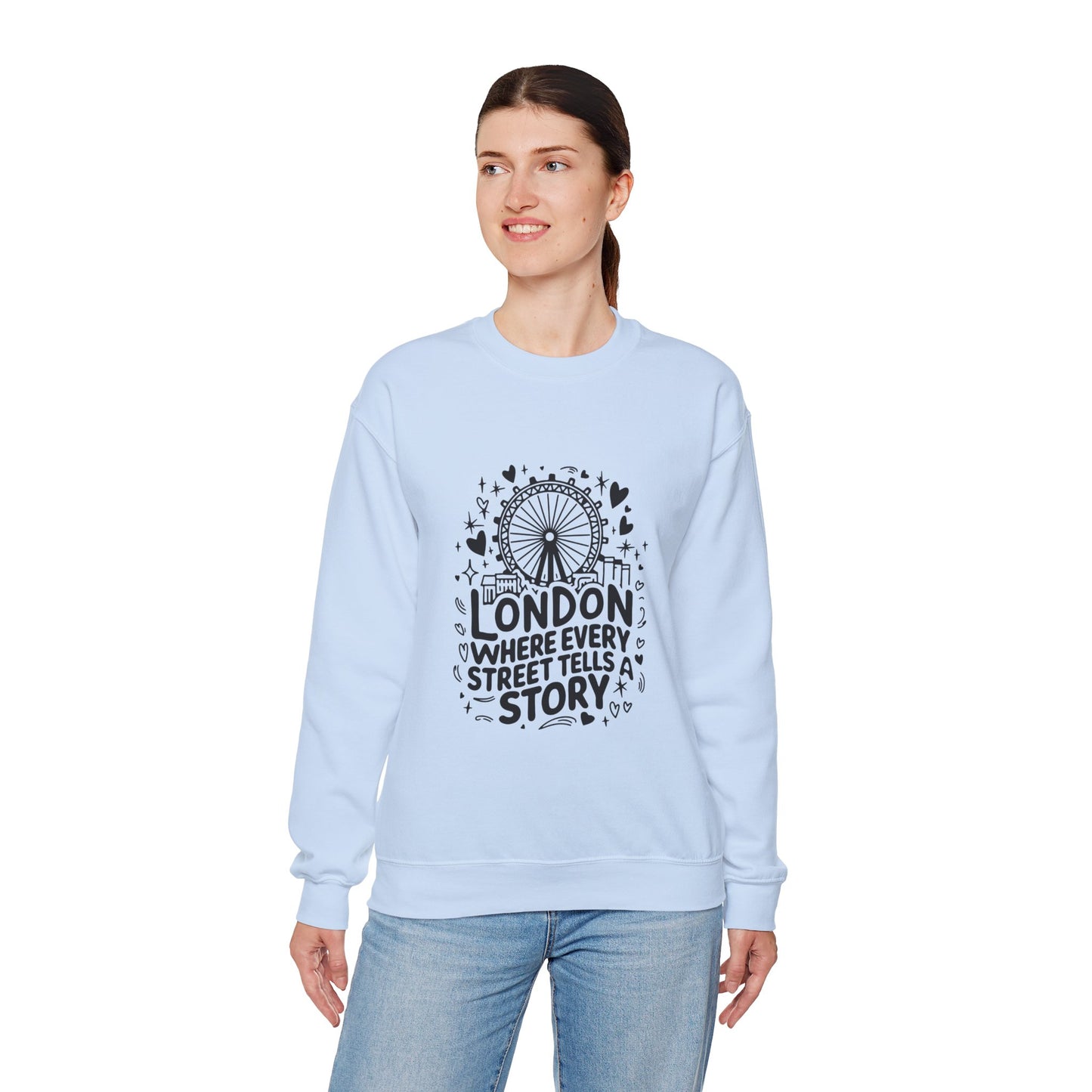 Unisex Heavy Blend™ Crewneck Sweatshirt - London Story Telling Streets