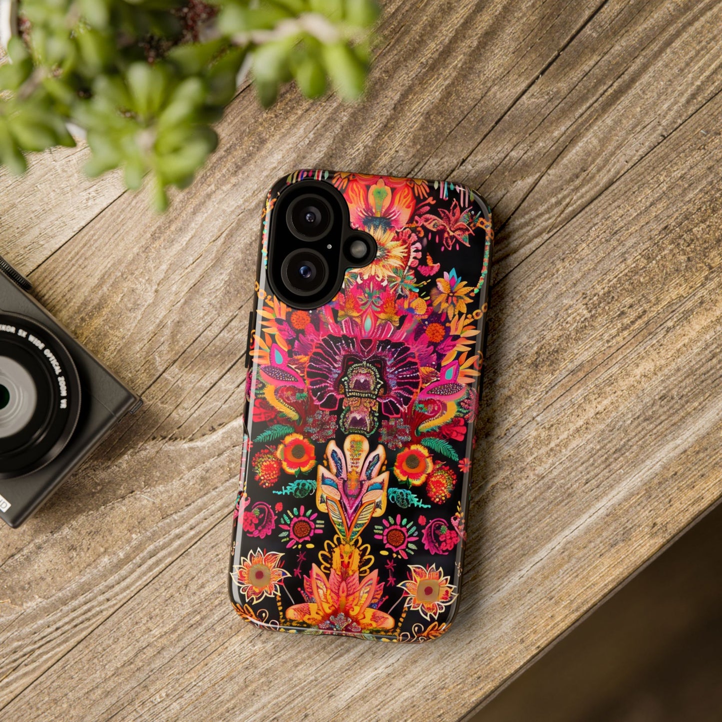 Colorful Floral Phone Case, Tough Cases, Unique Phone Cover, Boho Style Accessory, Gift for Her, Trendy Smartphone Protection