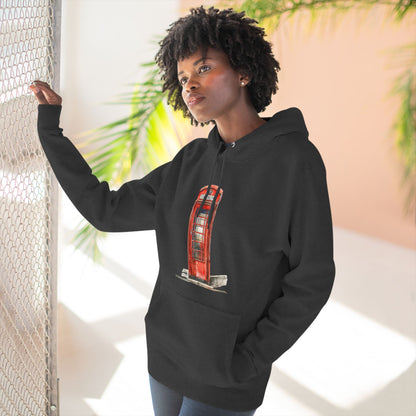 Iconic British Red Telephone Versatile Three-Panel Fleece Hoodie