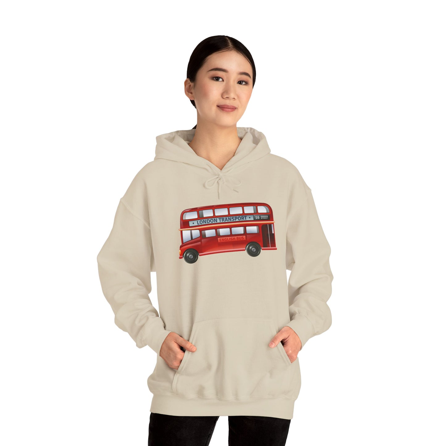 Unisex Heavy Blend™ Hooded Sweatshirt - Icon on Wheels - London’s Double-Decker Bus