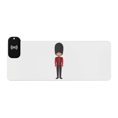 Queen’s Guard (Boy) - LED Gaming Mouse Pad with Wireless Charging, Gaming Desk Accessory, RGB Light Gaming Gear, Modern Tech Gift, Ideal for Gamers