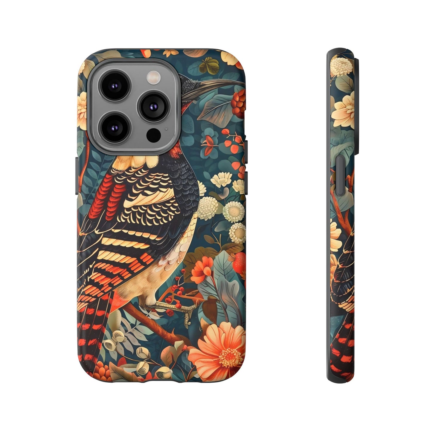 Nature-Inspired Phone Case with Floral Art, Tough Phone Cover, Protective Case, Gift for Nature Lovers, Unique Phone Accessory