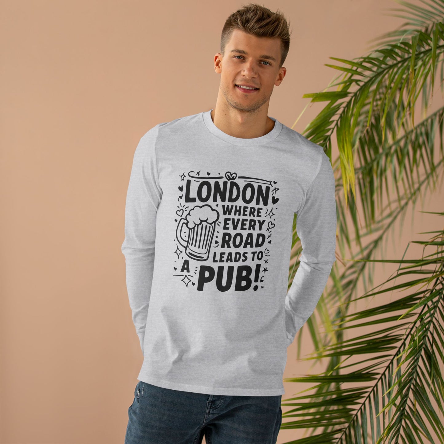 Men’s Base Longsleeve Tee - London's Pub Leading Road
