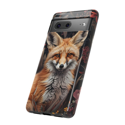 Fox Floral Phone Case, Tough Cases for Animal Lovers, Nature Themed Gift, Cute Phone Cover, Wild Fox Protector