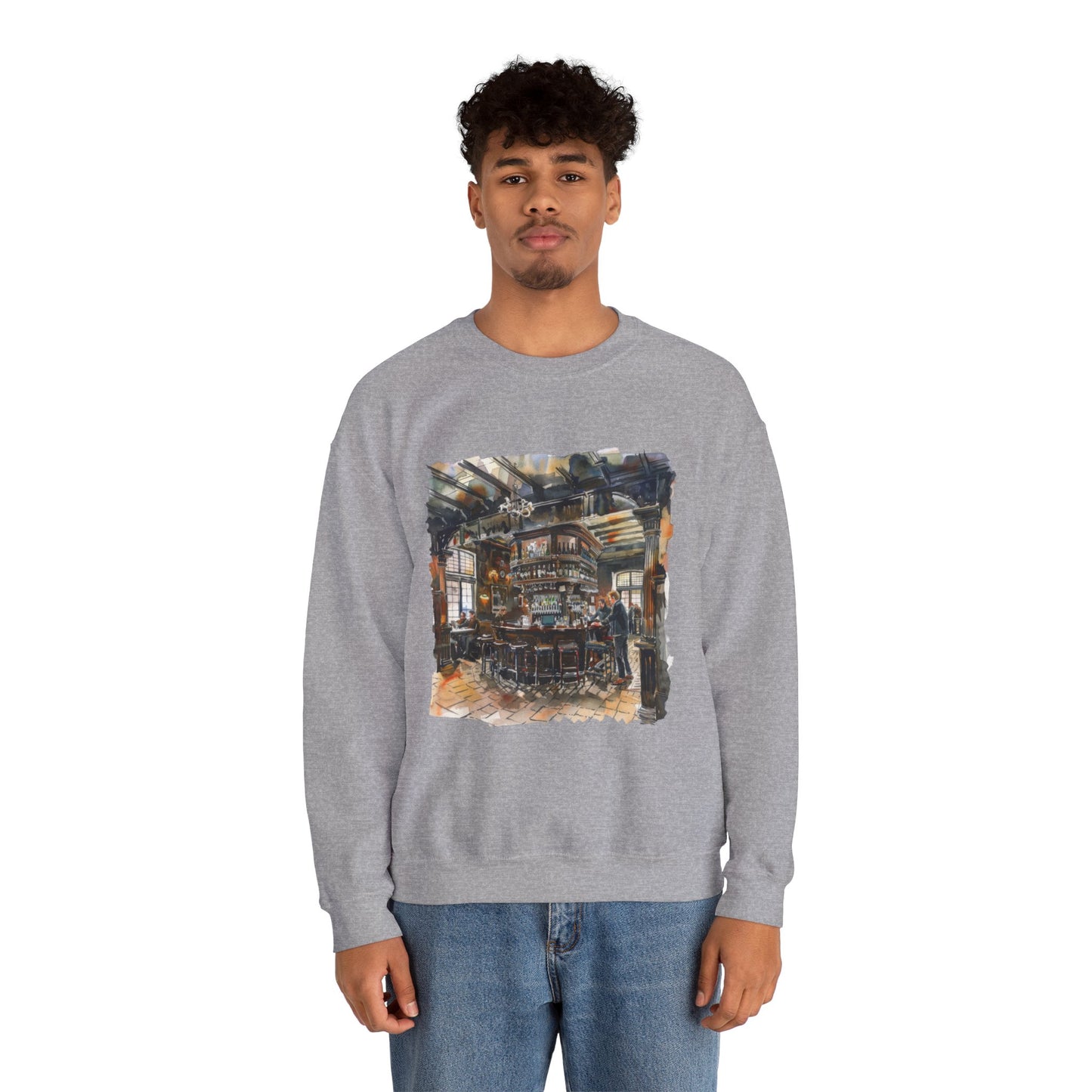 Unisex Heavy Blend™ Crewneck Sweatshirt Trendy - Cozy British Pub