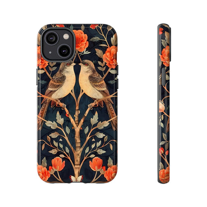 Floral Phone Case – Tough Cases with Bird Design, Unique Gift for Nature Lovers, Stylish Tech Accessory, Phone Cover, Artistic Case