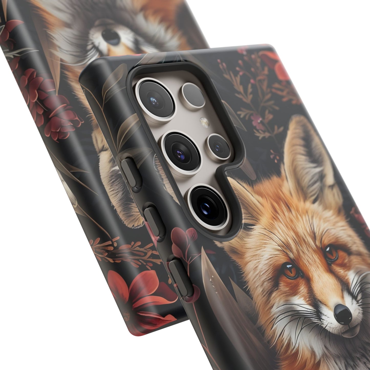 Fox Floral Phone Case, Tough Cases for Animal Lovers, Nature Themed Gift, Cute Phone Cover, Wild Fox Protector