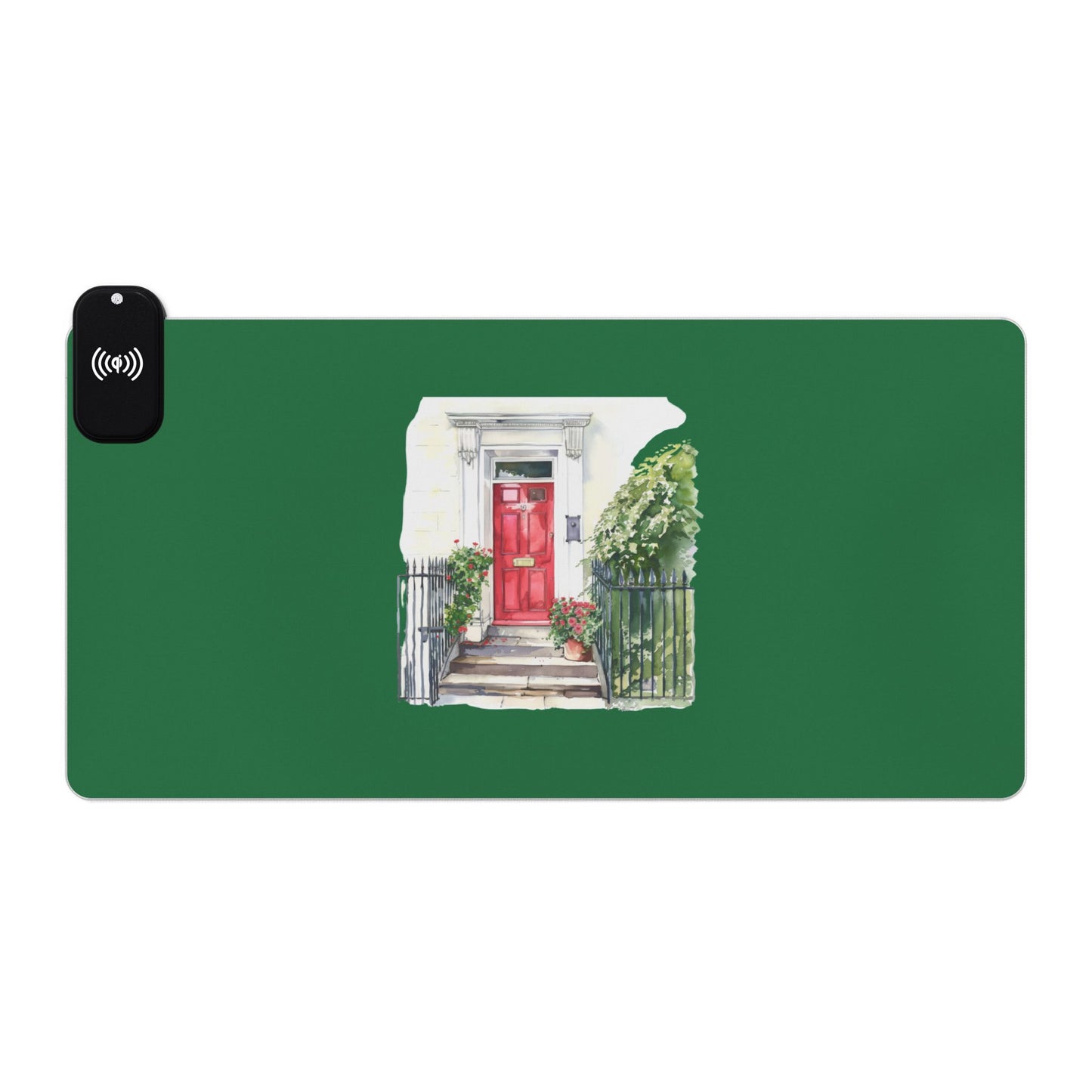Red Door Housefront - British Beauty - LED Gaming Mouse Pad with Wireless Charging, Perfect Accessory for Gamers, Desk Decor, Tech Enthusiasts, Holiday Gift Idea,Functional Gadget