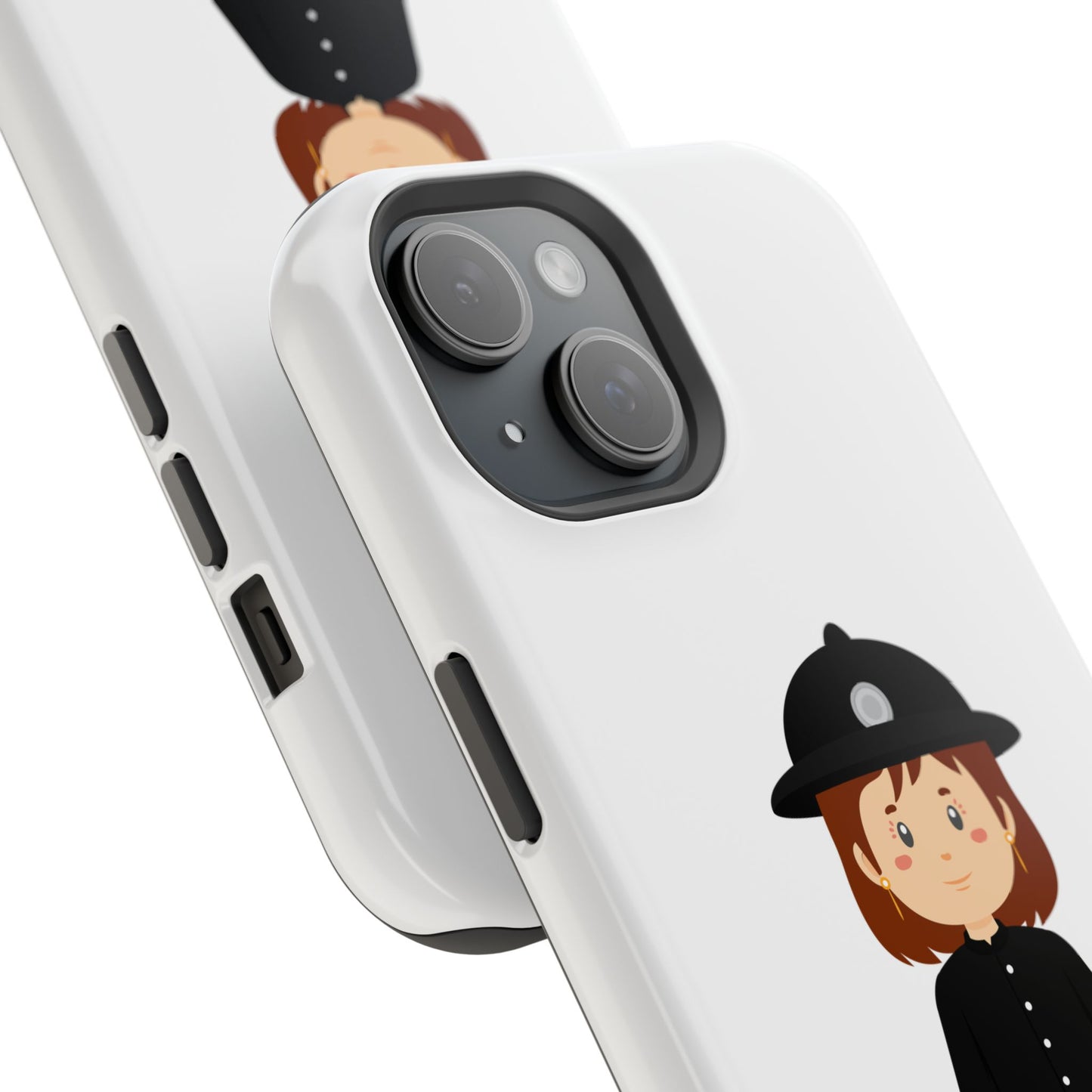 Cute Police Officer Magnetic Tough Case for iPhone, Gift for Police Lovers, Kid's Phone Case, Durable Protector, Fun Design