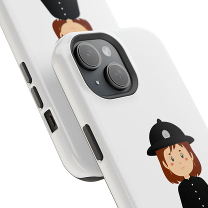 Cute Police Officer Magnetic Tough Case for iPhone, Gift for Police Lovers, Kid's Phone Case, Durable Protector, Fun Design