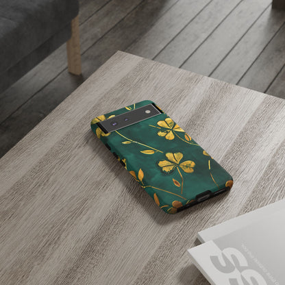 Floral Phone Case with Gold Accents, Tough Phone Cover, Stylish Phone Protector, Unique Gift for Her, Nature Lover Accessory
