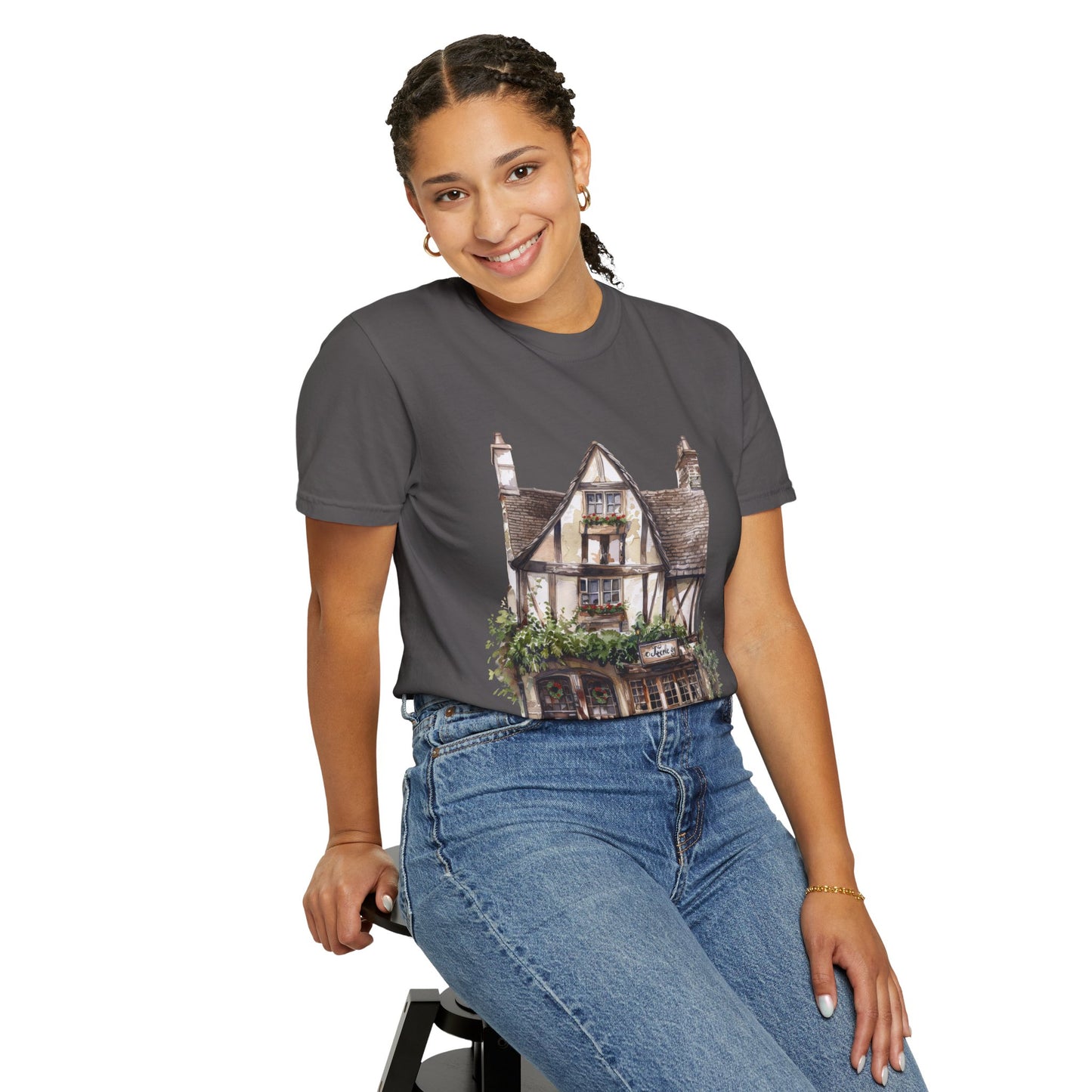 Unisex Garment-Dyed T-shirt - Heritage in Stone - Traditional British Village Homes