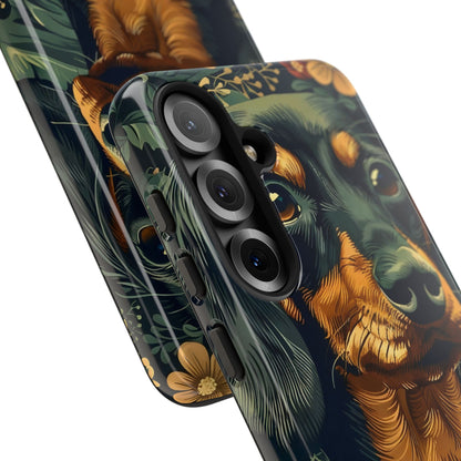 Dachshund Phone Case, Floral Pet Phone Cover, Dog Lover Gift, Tough Phone Case, Custom Dachshund Design, Unique Dog Owner Accessory
