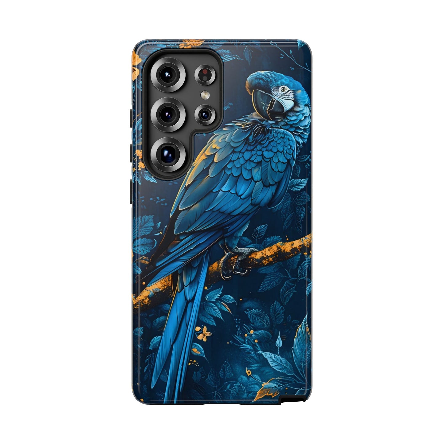 Tough Cases - Vibrant Blue Parrot Phone Case, Tropical Bird Phone Cover, Nature Lover Gift, Eco-Friendly Accessories, Unique Wildlife Decor