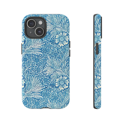 Stylish Phone Case, Tough Floral Phone Cover, Fashionable Tech Accessory, Gift for Her, Blue Flower Design