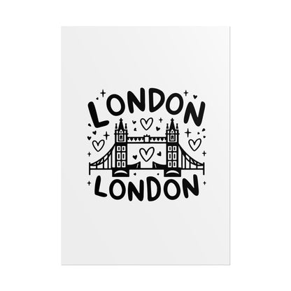 Charming London Rolled Poster for Home Decor, Wall Art, Travel Gift, Office Wall Decor, London Themed Decoration