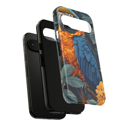 Tropical Parrot Phone Case - Tough Cases, Colorful Phone Cover, Nature Lover Gift, Floral Design, Bird Lover Accessory