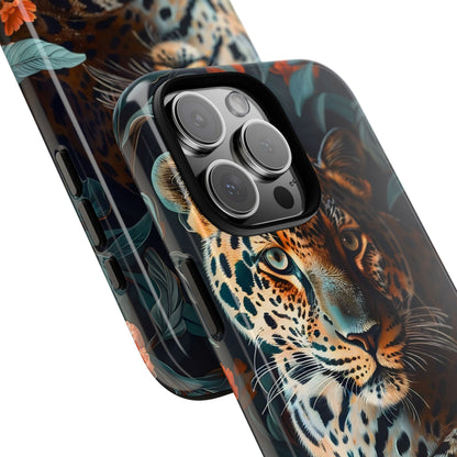 Wildlife Phone Case with Leopard Design | Tough Cases, Animal Prints, Floral Phone Cover, Gift for Nature Lovers, Unique Phone Accessories
