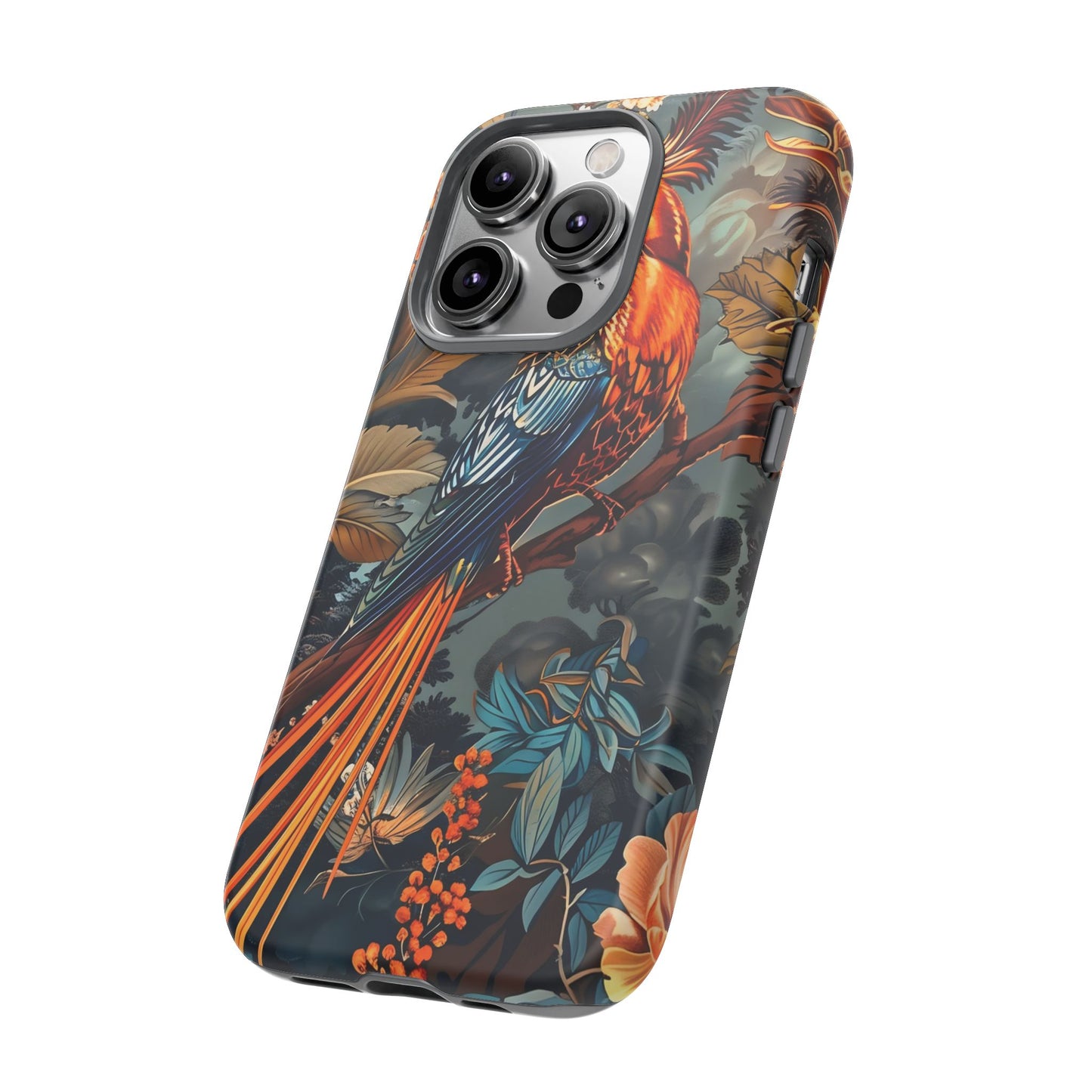 Vibrant Phone Case with Exotic Bird Design, Floral Phone Cover, Tough Case for Nature Lovers, Unique Gift Idea, Phone Accessory, [...]
