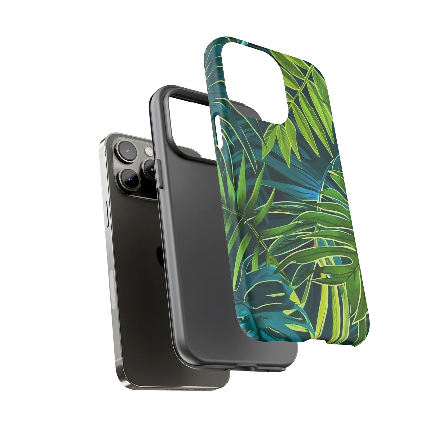 Tropical Phone Case - Durable Green Leaf Design, Eco-Friendly Gift, Trendy Accessory, Nature Lover's Case, Summer Vibes