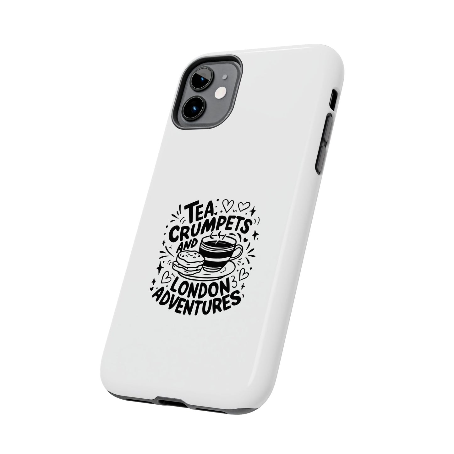 Charming Tough Phone Cases with Tea & Crumpets Design | Perfect London Gift, Travel Accessory, Cute Phone Cover, Adventure Lover Case