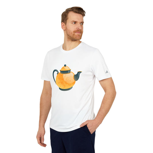 adidas Unisex Sport T-shirt - Classic British Tea Kettle - Timeless Elegance in Tea Time