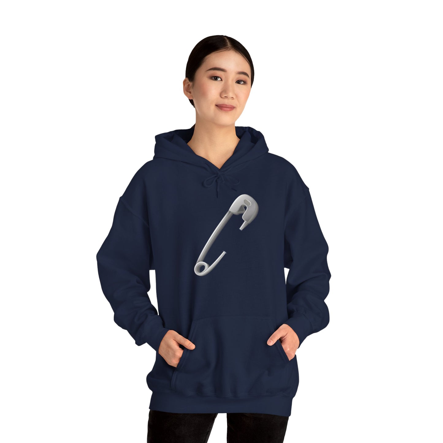 Unisex Heavy Blend™ Hooded Sweatshirt - Minimalist Safety Pin Design