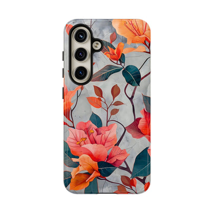 Floral Phone Case, Tough Cases, Flower Power, Gift for Her, Decorative Phone Cover, Trendy Accessories, Everyday Style