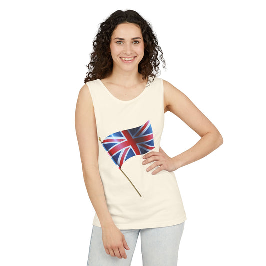 Unisex Garment-Dyed Tank Top - Trendy British Flag