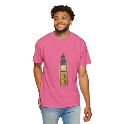 Unisex Garment-Dyed T-shirt - Big Ben Clock Tower Design