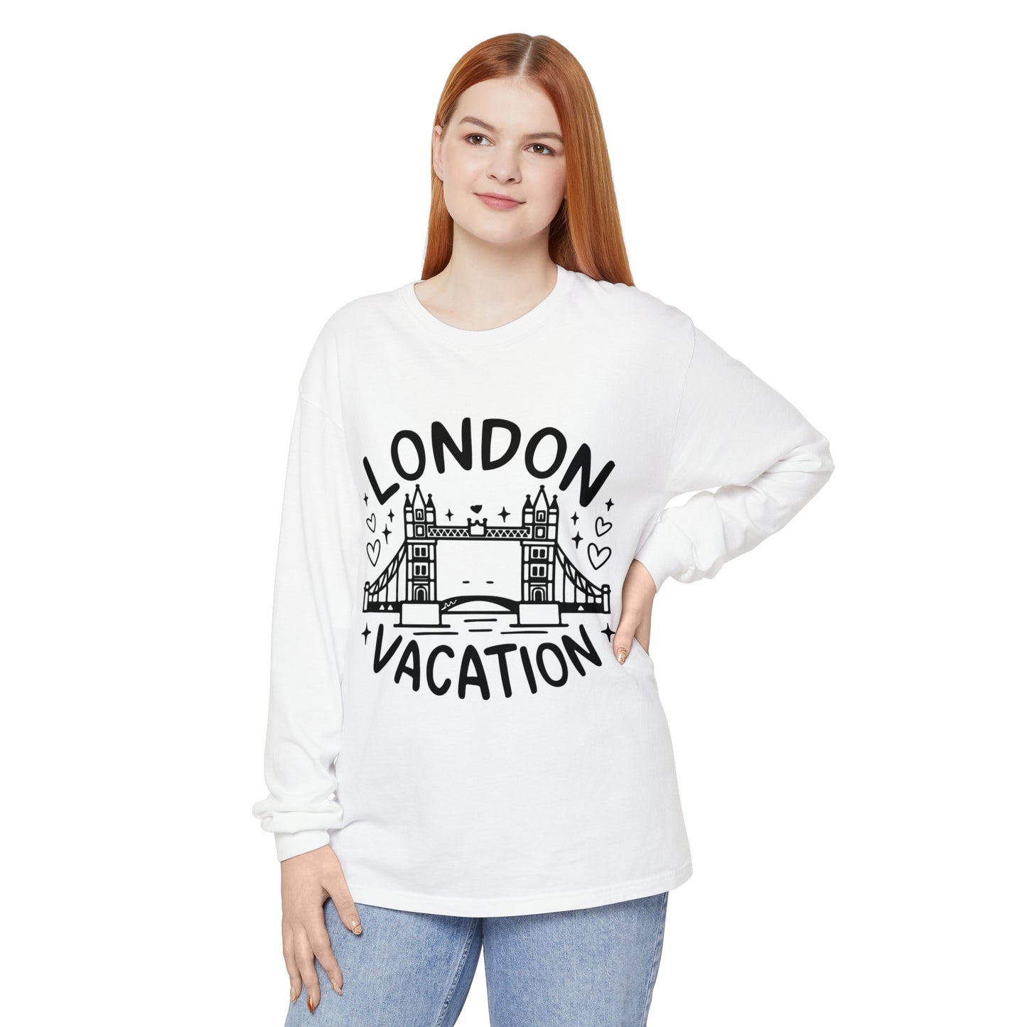 Unisex Garment-dyed Long Sleeve T-Shirt - London's Relaxing Vacations