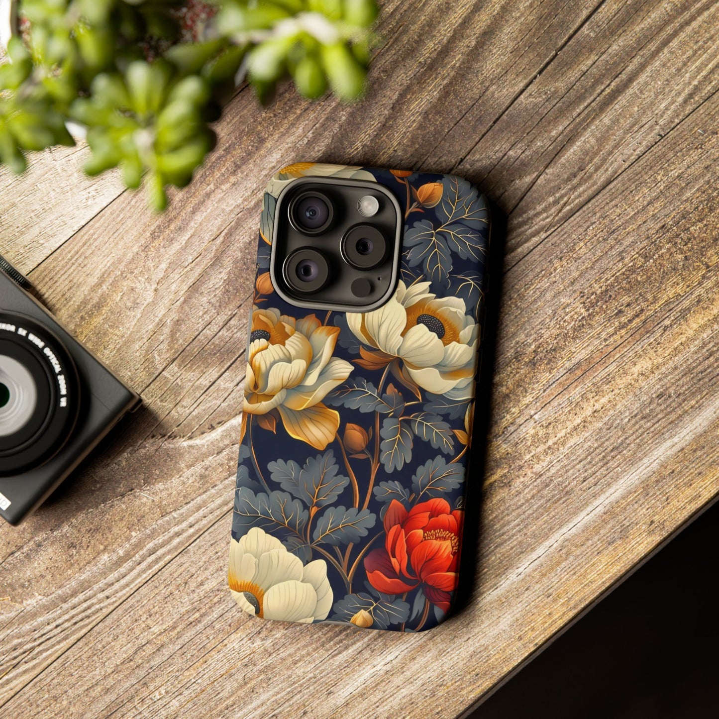 Floral Phone Case - Tough Cases, Stylish Mobile Cover, Flower Design, Holiday Gift, Trendy Accessory, Eco-Friendly Case