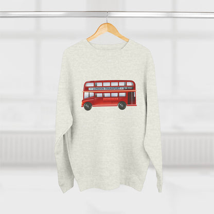 Unisex Crewneck Sweatshirt - London Transport English Bus Red Double-Decker